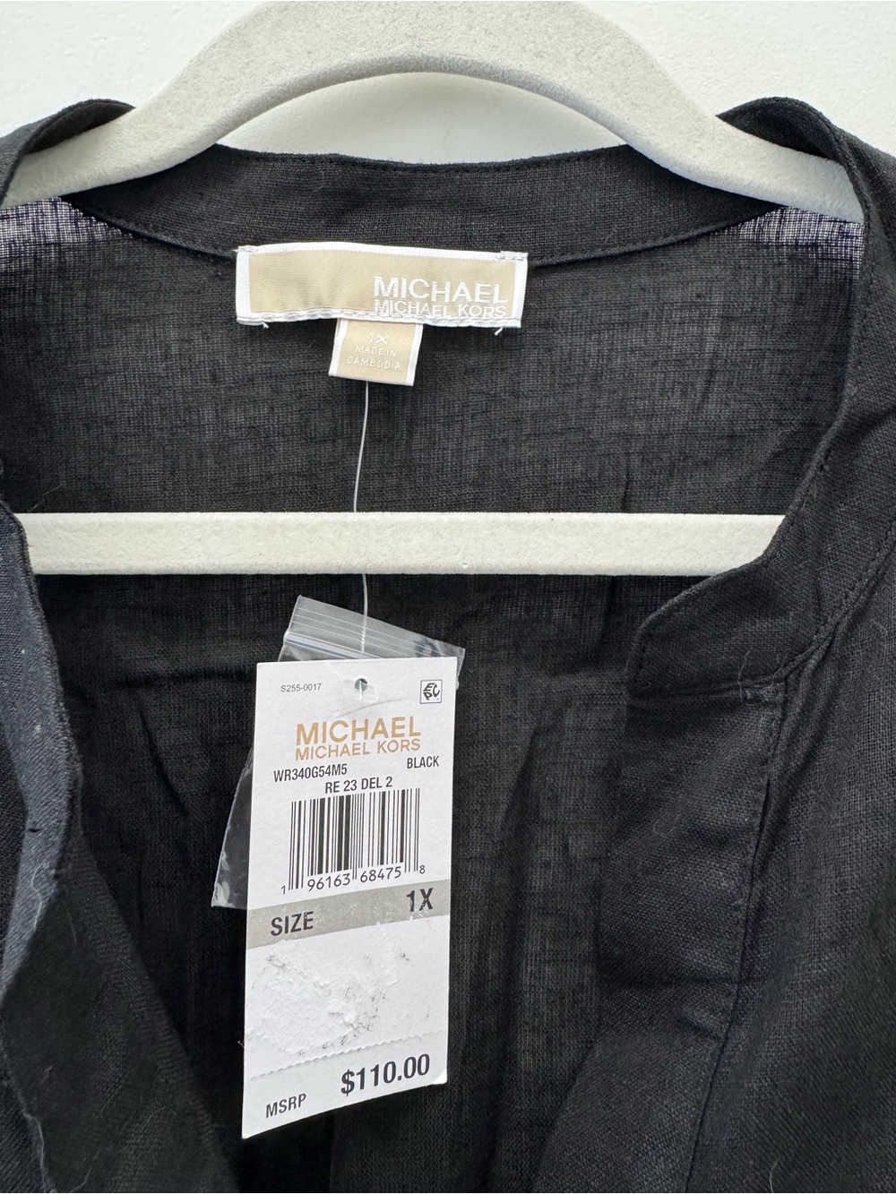 Michael Kors Black Tie-Front Long Sleeve Blouse - Picture 3 of 5